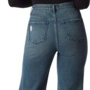 Sam Edelman Codie 5-Pocket Distressed Scalloped Hem Wide-Leg Jeans